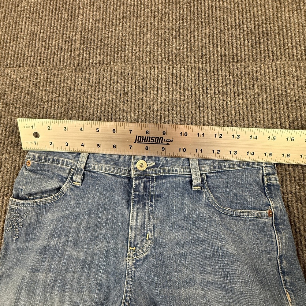 Eddie Bauer VTG Womens 6R Jean Embroidered Floral Pocket Cuffed Crop Medium Wash - Picture 12 of 16